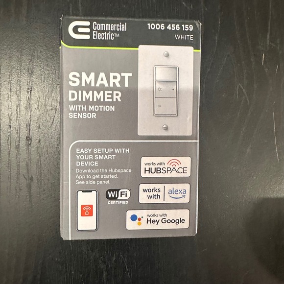 Commercial Electric Smart Dimmer with Motion Sensor - White‎ - Alexa Google - Picture 1 of 12